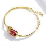 Buddha Stones FengShui Golden Red Agate PiXiu Wealth Luck Bracelet Bracelet BS 2