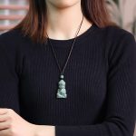 Buddha Stones Natural Jade Meditation Buddha Amulet Serenity Necklace Pendant Necklaces & Pendants BS 5