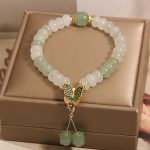 Buddha Stones Natural Tianshan Jade Abacus Beads Butterfly Prosperity Bracelet Bracelet BS 1