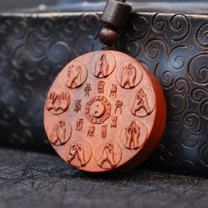 Buddha Stones Lightning Struck Jujube Wood Yin Yang Bagua Mountain Ghosts Spend Money Protection Necklace Pendant 1