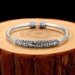 Buddha Stones Om Mani Padme Hum Engraved Peace Cuff Bracelet Bangle Bracelet Bangle BS Om Mani Padme Hum(Love♥Focus)