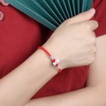 Buddha Stones 999 Sterling Silver Chinese Zodiac Luck Strength Red String Bracelet Bracelet BS 1