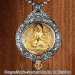 Buddha Stones Chinese Zodiac Natal Buddha Thangka Nine Palaces Eight Diagrams Wealth Rotatable Necklace Pendant Necklaces & Pendants BS Dragon/Snake-Samantabhadra Bodhisattva