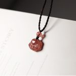 Buddha Stones Strawberry Quartz Lovely Cat Paw Claw Healing Necklace Pendant Necklaces & Pendants BS Strawberry Quartz(Love♥Healing)