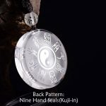 Buddha Stones Taoism Five Sacred Mountains Yin Yang Symbol Liuli Crystal Balance Necklace Pendant Key Chain Necklaces & Pendants BS 2