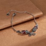 Buddha Stones Garnet Double PiXiu Copper Coin Protection Chain Bracelet Bracelet BS 1