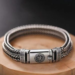 Buddha Stones Om Mani Padme Hum Purity Peace Braid Style Bracelet Bracelet BS 22cm
