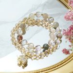 Buddha Stones Rose Quartz Elephant Healing Energy Charm Bracelet Bracelet BS 11