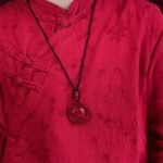 Buddha Stones Cinnabar Yin Yang Bagua Blessing Necklace Pendant Necklaces & Pendants BS 4