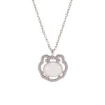 Buddha Stones Chalcedony Lock of Good Wishes Positive Necklace Pendant Necklaces & Pendants BS 3