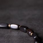 Buddha Stones Tibet Ebony Wood Dzi Bead Copper Balance Double Wrap Bracelet Bracelet BS 2