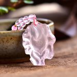 Buddha Stones Natural Pink Crystal Nine Tailed Fox Love Necklace Pendant Necklaces & Pendants BS 2