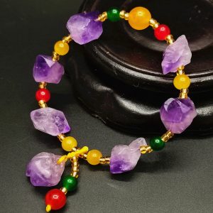 Buddha Stones Natural Amethyst Fortune Healing Bracelet Bracelet BS main