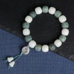 Buddha Stones White Bodhi Six True Words Protection Bracelet Bracelet BS 3