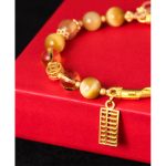 Buddha Stones Natural Tiger Eye Citrine Abacus Charm Protection Bracelet Bracelet BS 8