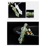 Buddha Stones Tibetan Natural Hetian Cyan Jade White Jade Dorje Vajra Engraved Success Necklace Pendant Necklaces & Pendants BS 6