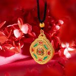 Buddha Stones Flower Love Heart Copper Wealth Necklace Pendant Necklaces & Pendants BS 2