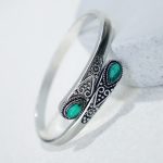 Buddha Stones Zircon Water Drop Pattern Healing Cuff Bracelet Bangle Bracelet Bangle BS 1
