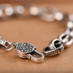 Buddha Stones Om Mani Padme Hum Double Dorje Copper Engraved Wisdom Bracelet Bracelet BS 4