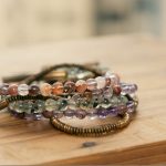 Buddha Stones Purple Phantom Red Hematoid Quartz Green Rutilated Quartz Copper Love Forgive Bracelet Bracelet BS 25