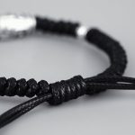 Buddha Stones 999 Sterling Silver Nine-Eye Dzi Bead Pattern Blessing Rope Bracelet Bracelet BS 5