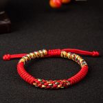 Buddha Stones Tibetan Handmade Colorful King Kong Knot Luck Braid String Bracelet Bracelet BS Red 18-19CM