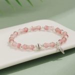 Buddha Stones Peridot White Jade Strawberry Quartz Green Aventurine Bamboo Fu Character Luck Bracelet 11