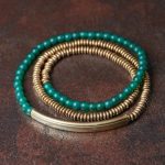 Tibetan Various Agate Stone Copper Protection Triple Wrap Bracelet (Extra 30% Off | USE CODE: FS30) Bracelet BS 18cm Green Agate