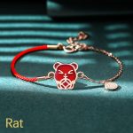 Buddha Stones 925 Sterling Silver Color-changing Chinese Zodiac Luck Protection Red String Chain Bracelet Bracelet BS Rat(Wrist Circumference 14-15cm)