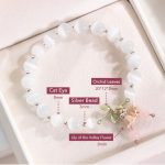 Buddha Stones Cat's Eye Green Aventurine Blue Chalcedony Pink Crystal Peace Orchid Charm Bracelet Bracelet BS 5