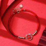 Buddha Stones 925 Sterling Silver Chinese Zodiac Luck Faith Discolor Red String Bracelet Bracelet BS Ox(Wrist Circumference 15-18cm)