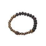 Buddha Stones Lava Rock Stone Copper Balance Cuff Bracelet Bangle Bracelet BS 9