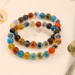 Buddha Stones Colorful Candy Agate Healing Strength Bead Bracelet Bracelet BS 6