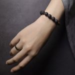 Buddha Stones Lava Rock Stone Rainbow Obsidian Copper Support Healing Bracelet Bracelet BS 7