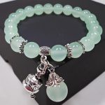 Buddha Stones Vintage Crystal Chalcedony Stone Energy Beaded Bell Charm Bracelet Bracelet BS 16