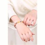 Buddha Stones 14K Gold Plated Colorful Golden Silk Jade Peace Buckle Wealth Bracelet Bracelet BS 10