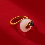 Buddha Stones Jade Copper Coins Auspicious Clouds Prosperity Necklace Pendant Bracelet Ring Earrings Bracelet Necklaces & Pendants BS Ring