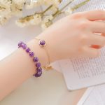 Buddha Stones Sun Stone Strawberry Quartz Crystal Positive Bracelet Bracelet BS Amethyst