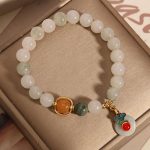 Buddha Stones Jade Auspicious Clouds Red Agate Citrine Prosperity Bracelet 5