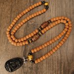 Tibet 108 Mala Beads Rudraksha Bodhi Seed Chinese Zodiac Natal Buddha Wealth Charm Bracelet Mala Bracelet BS 19
