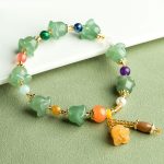Buddha Stones Green Aventurine Magnolia Flower Luck Bracelet Bracelet BS 3