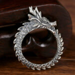 Buddha Stones 925 Sterling Silver Vintage Dragon Success Protection Strength Adjustable Ring Ring BS 925 Sterling Silver Dragon
