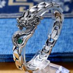 Buddha Stones Vintage Dragon Pattern Engraved Success Bracelet