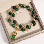 Buddha Stones Tiger Eye Pixiu Fox Money Bag Protection Self Confidence Double Wrap Bracelet Bracelet BS 6