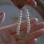 Buddha Stones 14K Gold Plated Natural Pearl Hetian Cyan Jade White Jade Sincerity Bead Chain Bracelet Bracelet BS 2