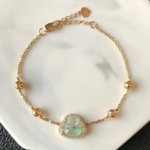 Buddha Stones Laughing Buddha Jade Abundance Chain Bracelet Bracelet BS Jade