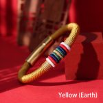 Buddha Stones Tibetan Handmade Colorful King Kong Knot Five Elements Luck Braid String Bracelet Bracelet BS Yellow(Earth) 18cm