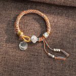 Buddha Stones Handmade Tibetan Om Mani Padme Hum Fu Character Luck Fortune Braided Bracelet Bracelet BS Orange Colorful(Wrist Circumference 14-18cm)