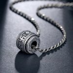 Buddha Stones Tibet Om Mani Padme Hum Protection Necklace Pendant Necklaces & Pendants BS Silver Chain