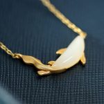 Buddha Stones 925 Sterling Silver White Jade Dolphin Luck Necklace Pendant Necklaces & Pendants BS 8